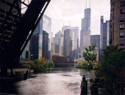 Chicago River with the Sears Tower in view